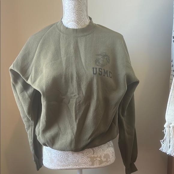 USMC vintage Olive Green Sweatshirt - Picture 1 of 4